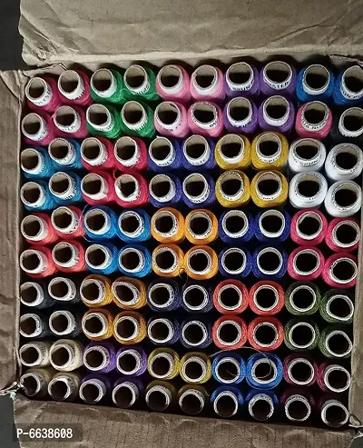 Sewing Thread 100% Spun Polyester Sewing Thread 100 Tubes (25 Shades 4 Tube Each) Ladies Special Thread/Dhaga 100 Pcs Sewing Threads Spools with Fast Colour Design,150M Each)