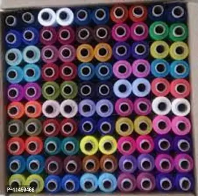 Sewing Thread 100% Spun Polyester Sewing Thread 100 Tubes (25 Shades 4 Tube Each) Ladies Special Thread-thumb3