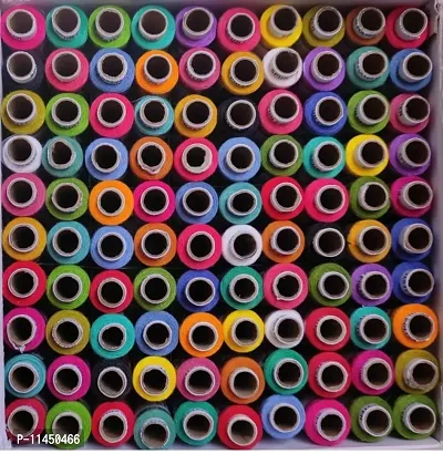 Sewing Thread 100% Spun Polyester Sewing Thread 100 Tubes (25 Shades 4 Tube Each) Ladies Special Thread-thumb4