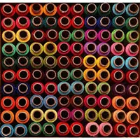 Sewing Thread 100% Spun Polyester Sewing Thread 100 Tubes (25 Shades 4 Tube Each) Ladies Special Thread With 6 Pcs Black Hair Schrunchies-thumb1