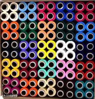 Sewing Thread 100% Spun Polyester Sewing Thread 100 Tubes With 4 Pcs Free Black Hair Schrunchies-thumb4