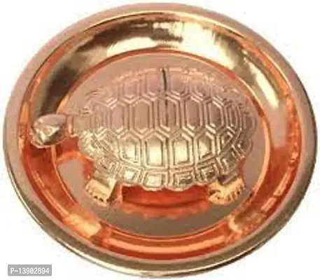 Wiffo Original Feng Shui Metal Tortoise ,Turtle Plate Yantra Vastu Feng Sui/ Metal Vastu/ Feng Shui Tortoise on Plate for Career  Good Luck, Wealth  Success in Business, Home Decor (COPPER) Decorative Showpiecenbsp;-thumb0