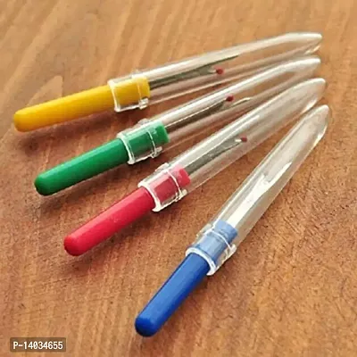 Multicoloured  Plastic Handle Craft Thread Cutter Seam Ripper Stitch Un-Picker Sewing Tool for Home Supplies- (Pack of 4 pcs, Any Colour)-thumb0