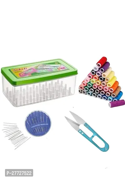 SS MART Sewing Kit Box With 36 Spool Thread With 1 Needle Compact  1 Pcs Cutter