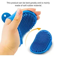 Pet Bath Brush for Dogs  Cats | Hand Brush (Color Blue) (Pack of 1) (Single)-thumb1