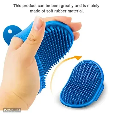 Pet Bath Brush for Dogs  Cats | Hand Brush (Color Blue) (Pack of 1) (Single)-thumb2