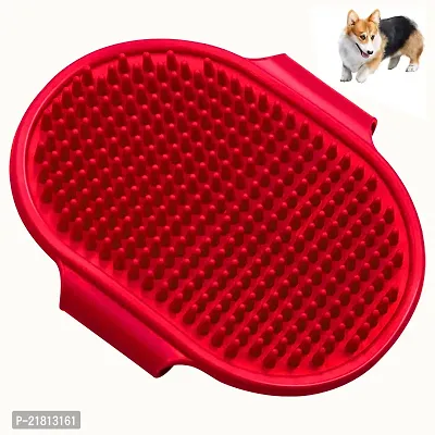 Pet Bath Brush for Dogs  Cats | Hand Brush (Color Red) (Pack of 1) (Single)