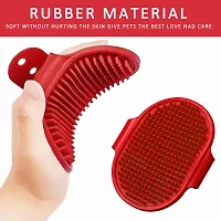 Pet Bath Brush for Dogs  Cats | Hand Brush (Color Red) (Pack of 1) (Single)-thumb1