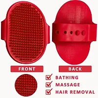 Pet Bath Brush for Dogs  Cats | Hand Brush (Color Red) (Pack of 1) (Single)-thumb2