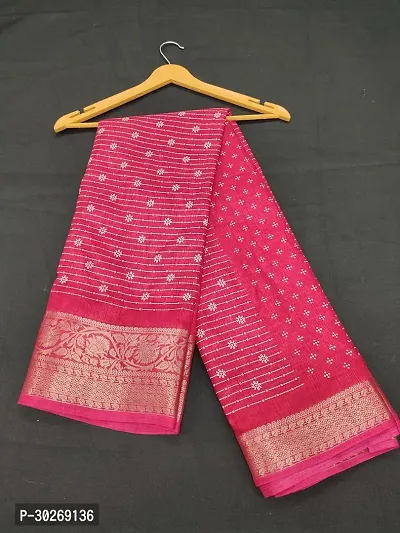 Stylish Silk Blend Saree With Blouse Piece For Women-thumb2