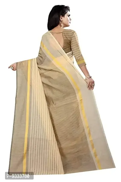 Sitanjali women's trendy cotton silk saree with unstiched blouse Piece (RUSTUM CREAM)-thumb2