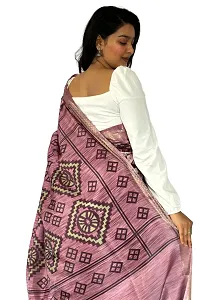 Stylish Brown Silk Blend Printed Saree with Blouse piece For Women-thumb2