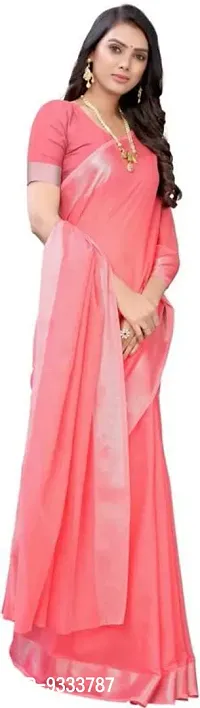 Sitanjali women's trendy cotton silk saree with unstiched blouse Piece (PANCHI GAJRI)-thumb3