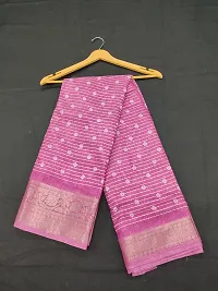 Stylish Silk Blend Saree With Blouse Piece For Women-thumb1