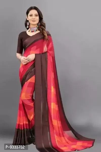 Sitanjali Women's Trendy Georgette Saree with Unstiched Blouse Piece (RANGOLI_Red)-thumb2