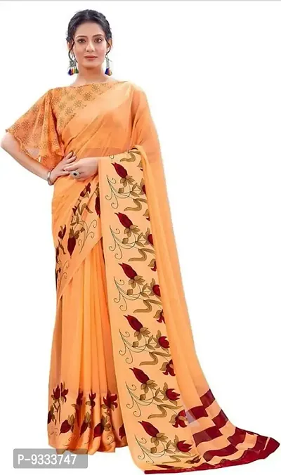 Sitanjali women's trendy georgette saree with unstiched blouse piece (R_ORANGE_ROSE)-thumb0