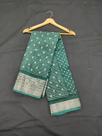 Stylish Silk Blend Saree With Blouse Piece For Women-thumb1