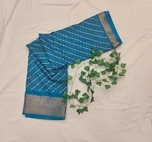 Stylish Silk Blend Saree With Blouse Piece For Women-thumb1