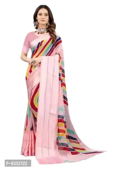 Sitanjali Women's Trendy Georgette Saree with Unstiched Blouse Piece (R_LEHER PINK(NEW)