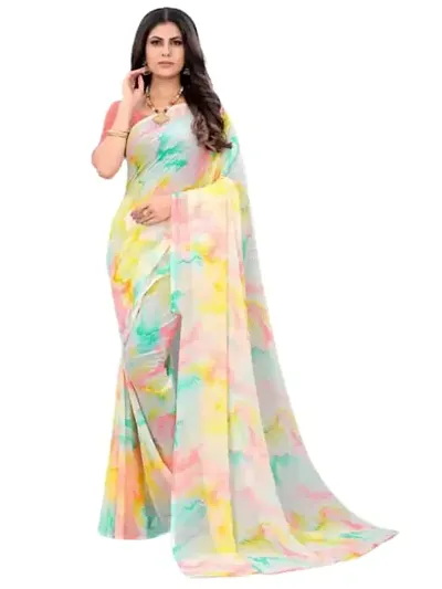 Trending Georgette Saree without Blouse piece 