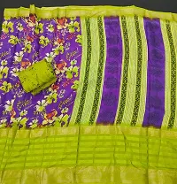 Stylish Silk Blend Saree With Blouse Piece For Women-thumb2