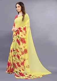 Sitanjali Women's Trendy Georgette Saree with Unstiched Blouse Piece (HEENA YELLOW(NEW)-thumb3