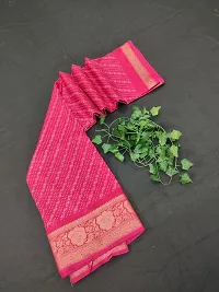 Stylish Silk Blend Saree With Blouse Piece For Women-thumb1