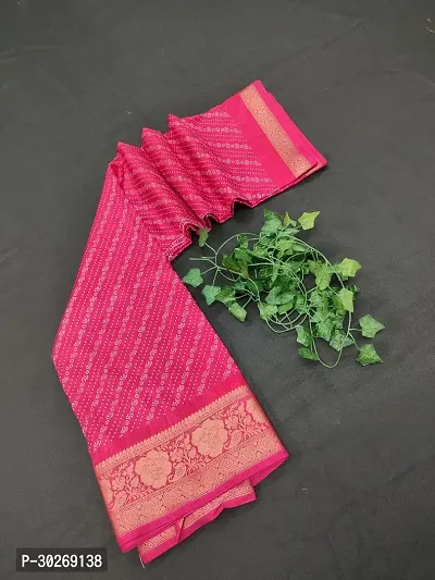 Stylish Silk Blend Saree With Blouse Piece For Women-thumb2