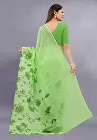 Sitanjali Women's Trendy Georgette Saree with Unstiched Blouse Piece (HEENA GREEN(NEW)-thumb4