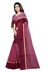 Sitanjali women's trendy cotton silk saree with unstiched blouse Piece (RUSTUM WINE)-thumb2