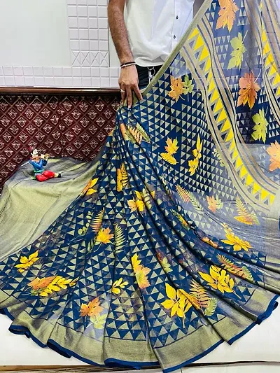 Beautiful Brasso Printed Sarees with Blouse piece