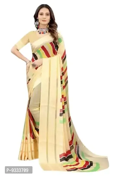 Sitanjali Women's Trendy Georgette Saree with Unstiched Blouse Piece (R_LEHER YELLOW(NEW)