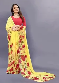 Sitanjali Women's Trendy Georgette Saree with Unstiched Blouse Piece (HEENA YELLOW(NEW)-thumb2