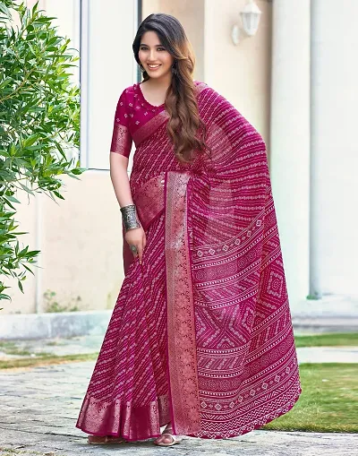 Attractive Art Silk Saree with Blouse piece 