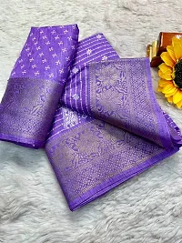 Stylish Silk Blend Saree With Blouse Piece For Women-thumb2