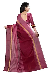 Sitanjali women's trendy cotton silk saree with unstiched blouse Piece (RUSTUM WINE)-thumb1