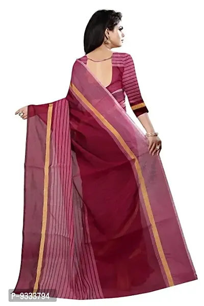 Sitanjali women's trendy cotton silk saree with unstiched blouse Piece (RUSTUM WINE)-thumb2