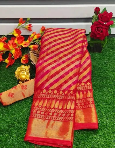 Party Wear Chiffon Brasso Sarees with Blouse piece