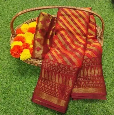 Chiffon Brasso Printed Sarees with Blouse Piece