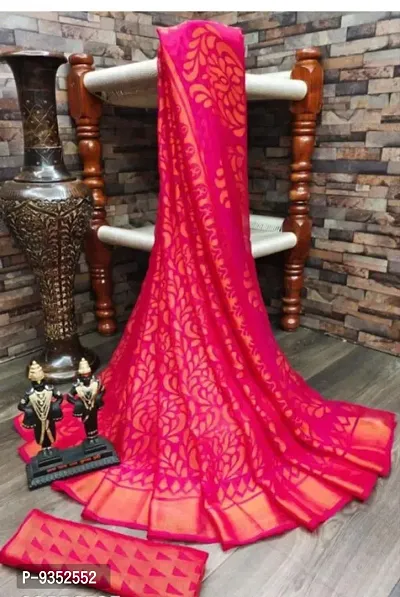 Trendy Brasso Printed Saree with Blouse piece-thumb0