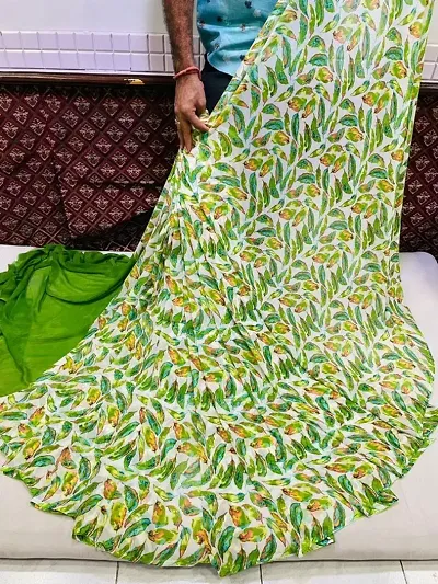 Beautiful Georgette Printed Saree with Blouse piece