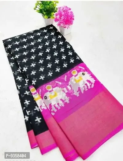 Beautiful Cotton Printed Saree with Blouse piece-thumb0