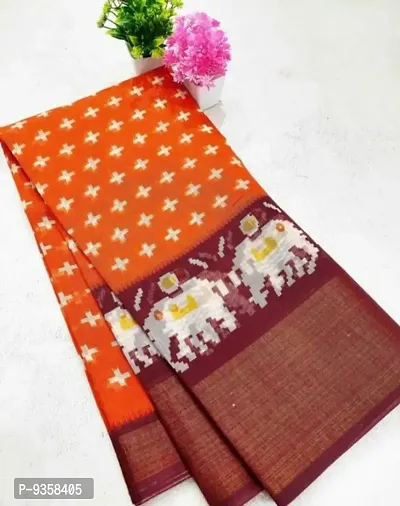 Beautiful Cotton Printed Saree with Blouse piece