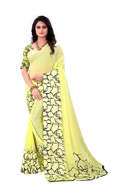 WOMANS SATIN PATTA SAREE WITH BLOUSE PIECE