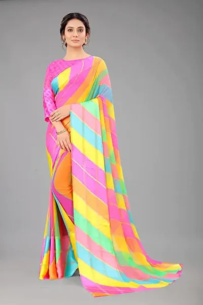 Best Selling Satin Saree with Blouse piece 