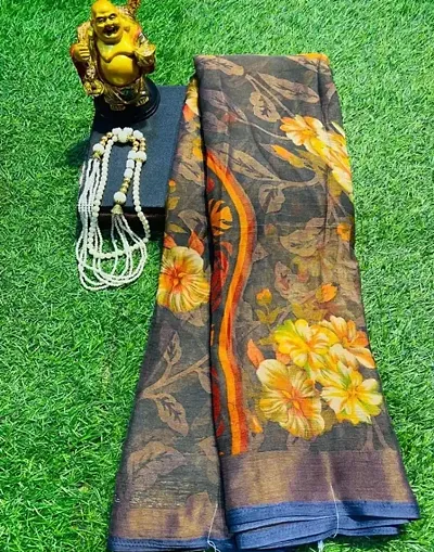 Beautiful Brasso Saree with Blouse piece