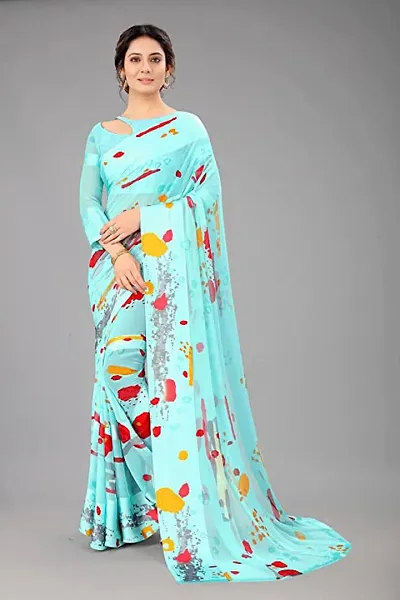 WOMANS SATIN PATTA SAREE WITH BLOUSE PIECE