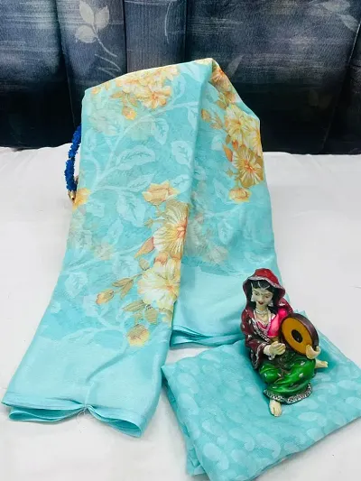 Classic Brasso Printed Sarees with Blouse piece
