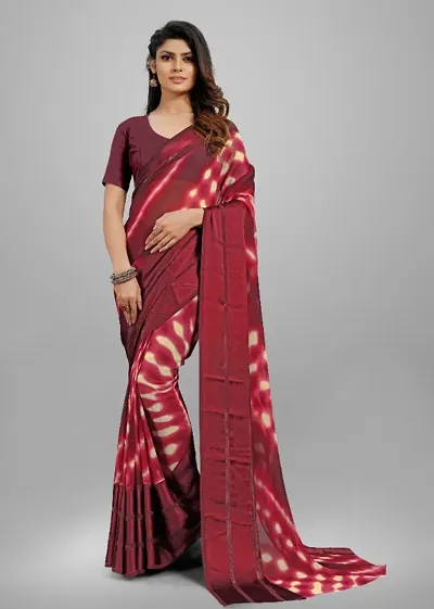 Sanwariya Women's Weightless Satin Patta Saree-Weightless Saree (RUTU MAROON)