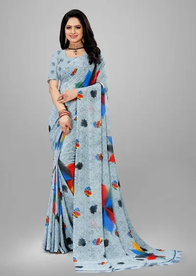 Classic Chiffon Saree with Blouse piece for Women